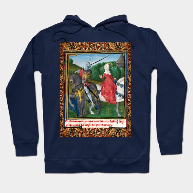 CYCLE LANCELOT- GRAIL,GAWAIN AND THE DAMSEL WITH THE GOLD BELT Arthurian Legends Medieval Miniature Hoodie by BulganLumini
